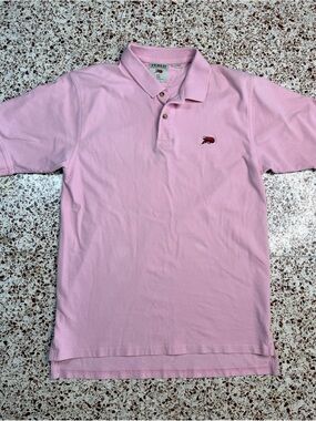Perlis Pink Crawfish Polo Shirt Men's XL Short Sleeve Button Collar